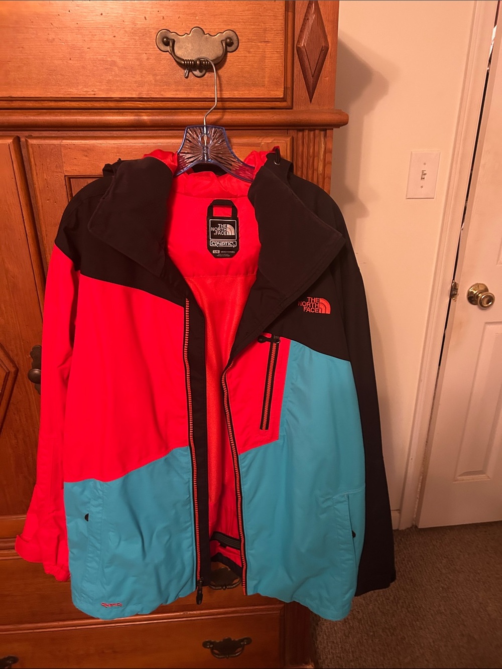 The North Face Men’s Colorblock Ski Jacket - Red, Teal & Black